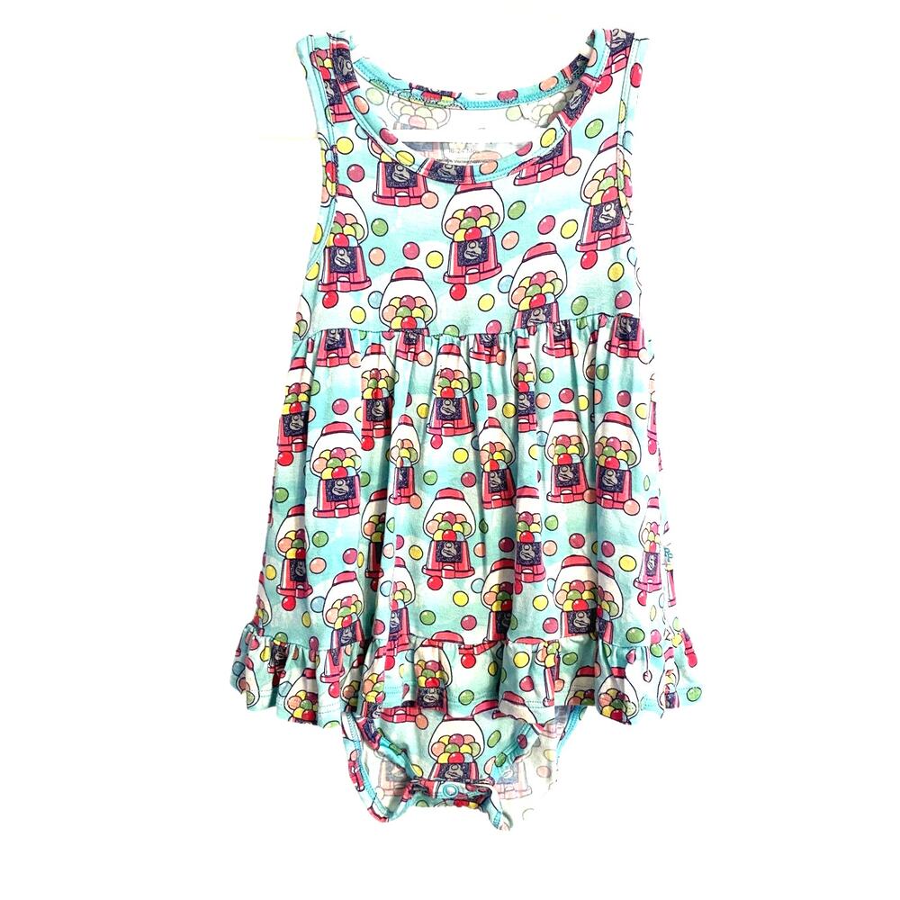 Posh Peanut Gumball Sleeveless Swing Dress Onesie Size 18 to 24 Months